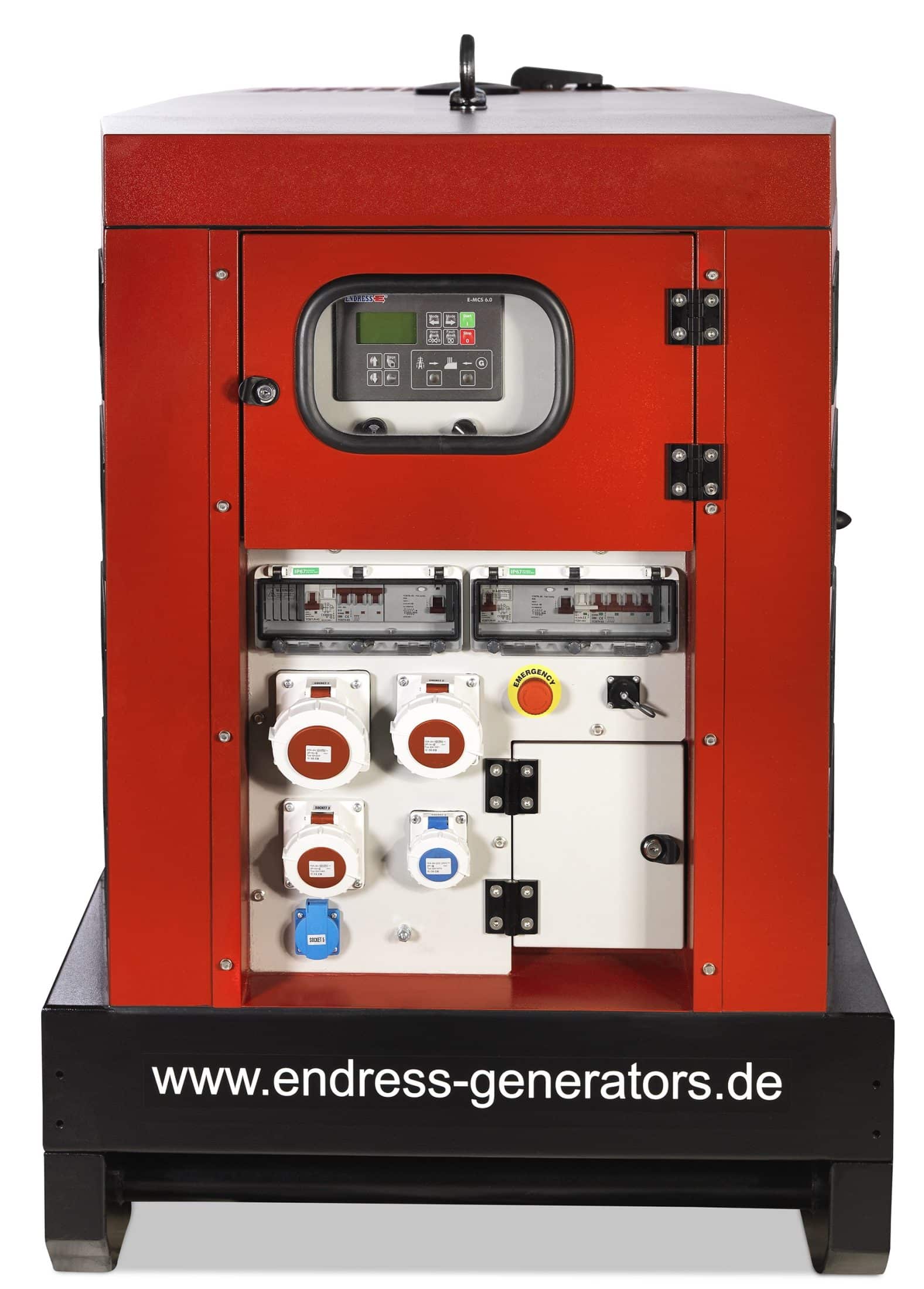 E335276 Endress ESE 60 IW:RS_pääty Endress ESE 60 IW/RS – 54 kVA / 43,2 kW 1500 rpm Stage V dieselgeneraattori, äänieristetty, IP54-ohjaus ja ammattikäyttöön suunniteltu rakenne.