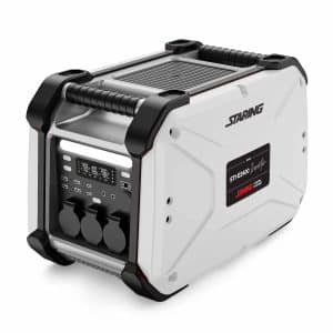 Staring STI-E2400 on tehokas ja päästötön LiFePO₄-akkuvirtalähde, joka tuottaa 2400 W puhdasta siniaaltoa työmaille, mökeille ja varavirraksi.