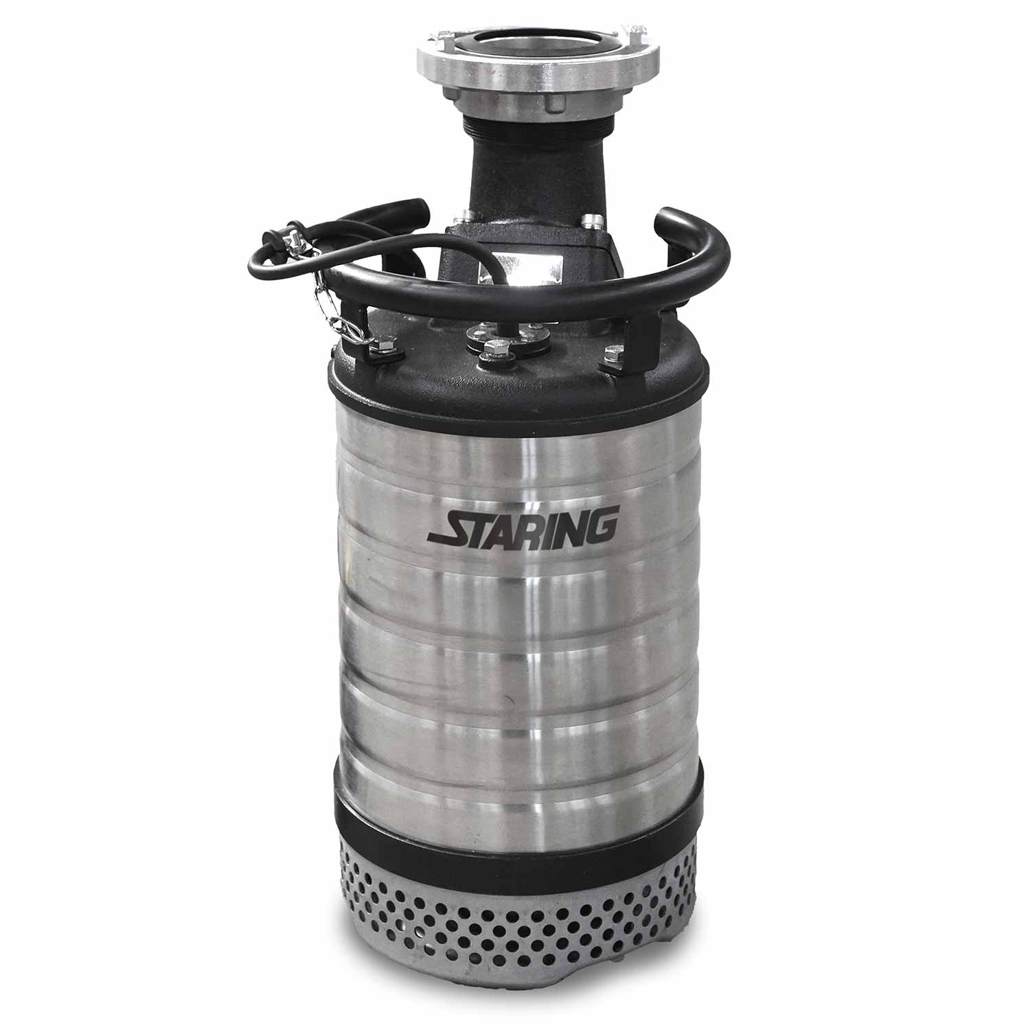 STP4-3700T submersible pump: stainless steel body, 4-inch outlet and a sturdy carrying handle