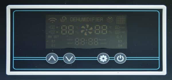 Digital display and humidistat of the Staring SW50L construction dehumidifier