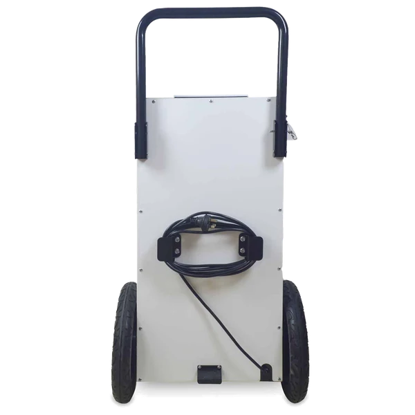 Rear of the Staring SW50L dehumidifier showing the outlet and washable filter